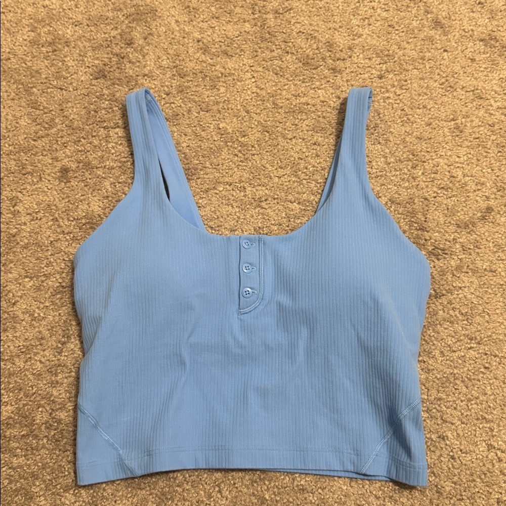lululemon Align Ribbed Henley Tank Top- Aero blue